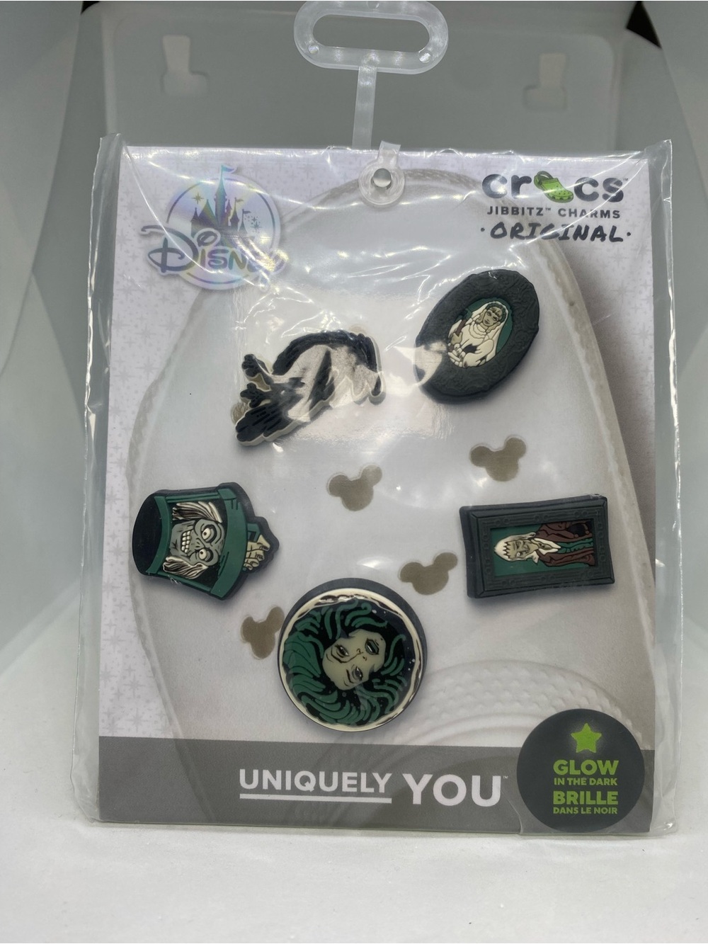 Disney Parks Crocs The Haunted Mansion Jibbitz Charm Leota Hatbox Ghost Crow NEW
